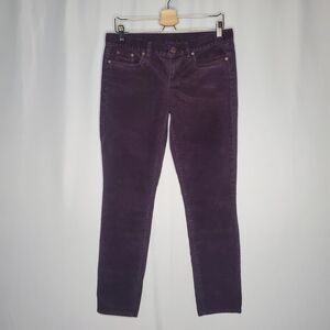 J Crew Corduroy Skinny Jeans Women 29T Purple Low-Rise 00s Grandma Grunge Preppy
